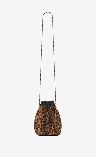 TALITHA small bucket bag in ponyskin-look leather with a leopard print